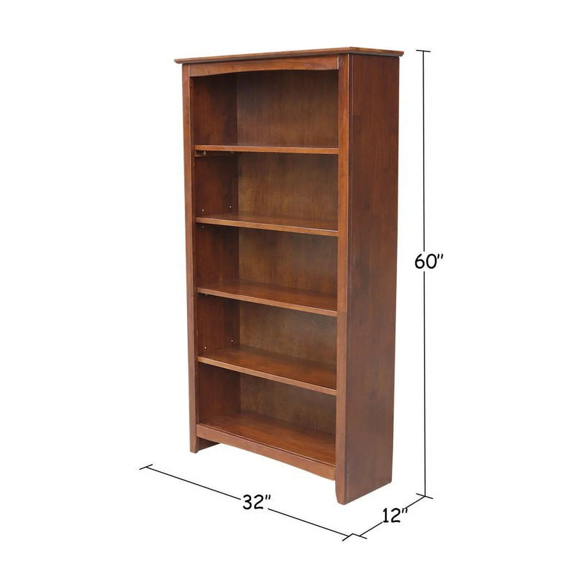 Solid Wood Shaker Bookcase 60 in H F55328