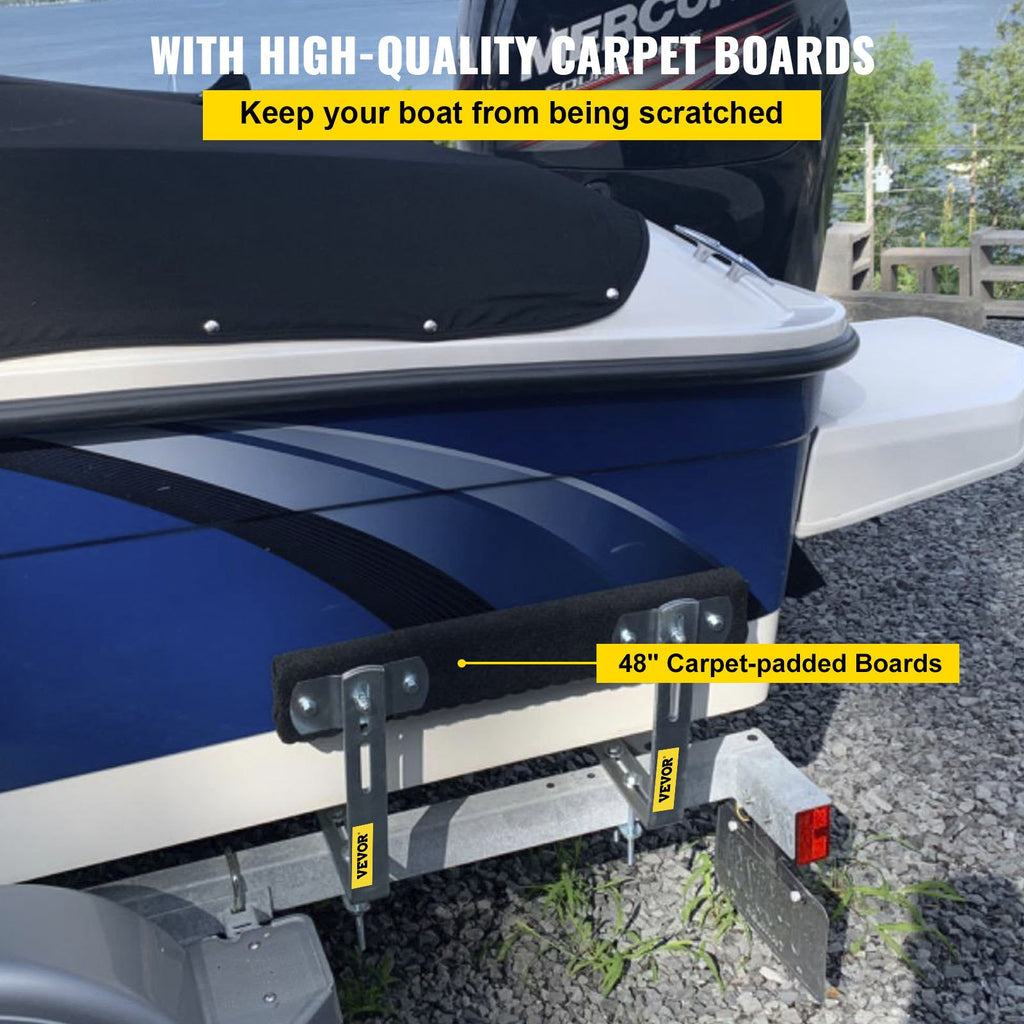 48" Boat Trailer Guide-Ons, 2-Pack, Rustproof Steel with Carpet-Padded Boards G813746