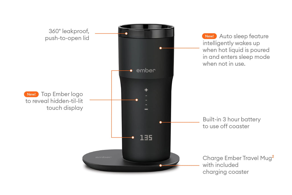 12 oz Black Temperature Control Smart Mug G338