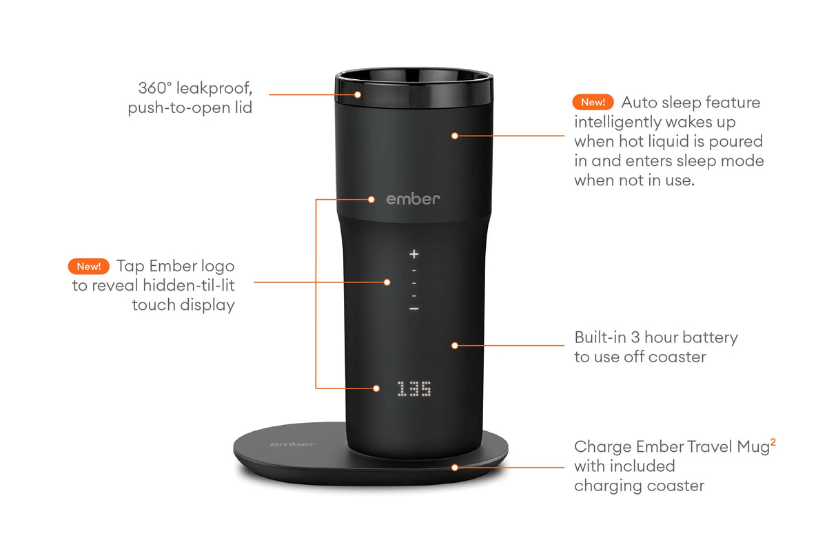 12 oz Black Temperature Control Smart Mug V168673