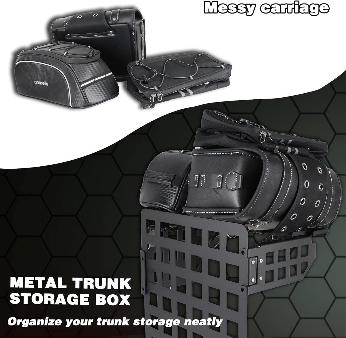 Rear Cargo Storage Rack Shelf Metal Trunk Organizer for Jeep Wrangler JK Unlimited 4-Door 2007-2018 Right Side U2099