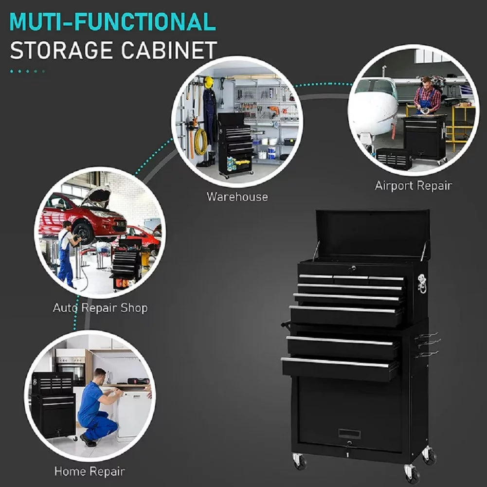 Red 8 Drawer Rolling Tool Chest and Cabinet V417366