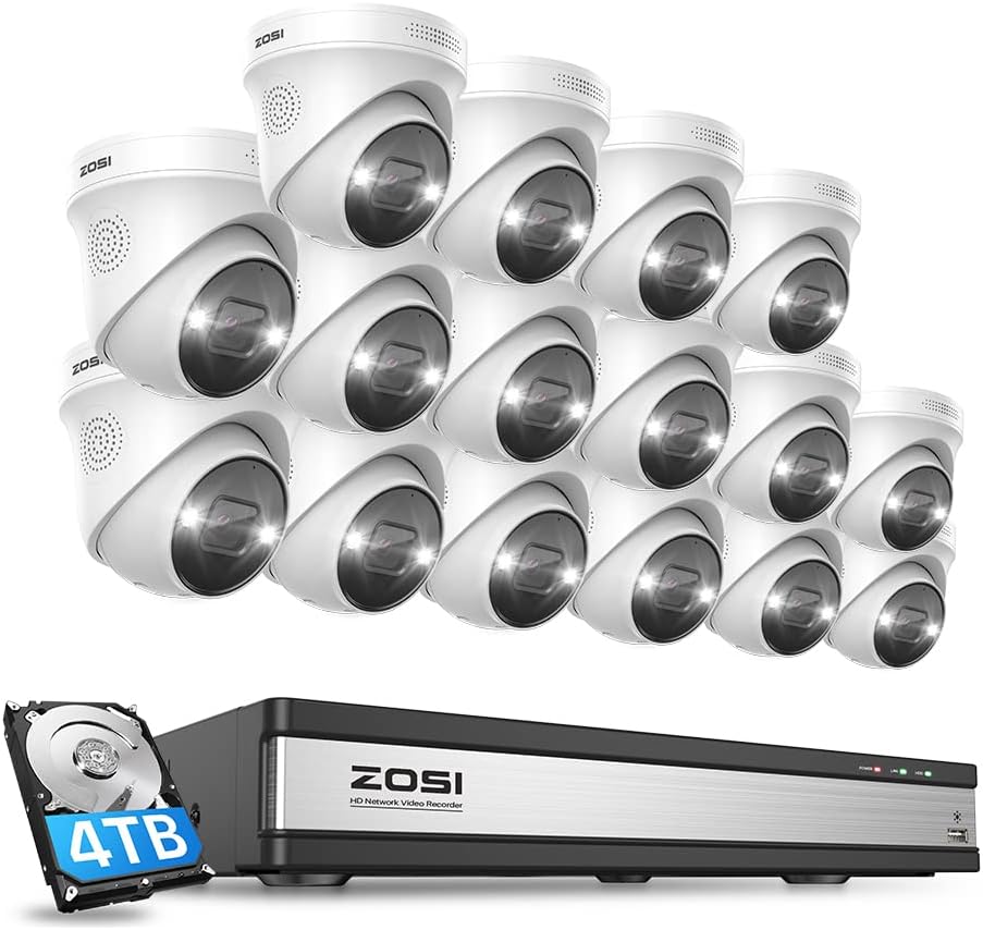 8CH 5MP PoE Security Camera System with 2TB HDD and 8pcs Wired Indoor Outdoor Cameras with 80ft Night Vision Y988
