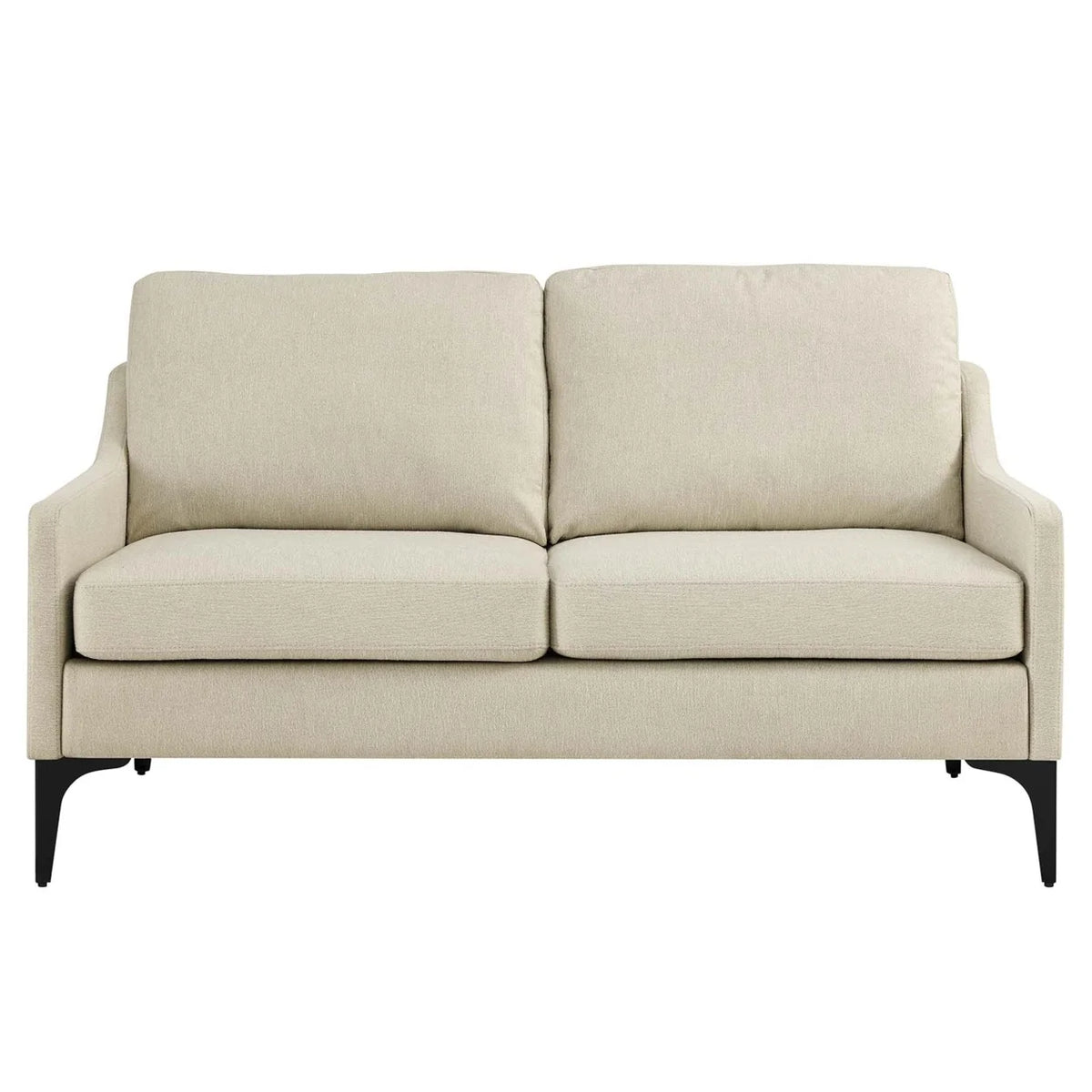 Beige Upholstered Fabric Loveseat V546841