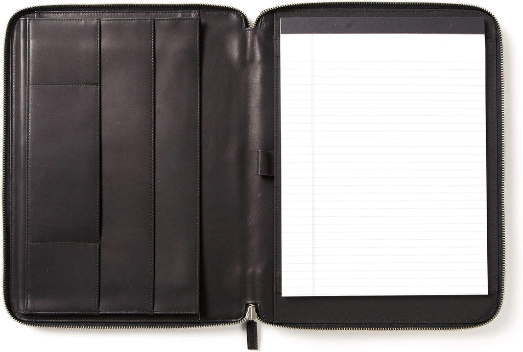 Cognac Zippered Portfolio with Interior Tablet Pocket V5913