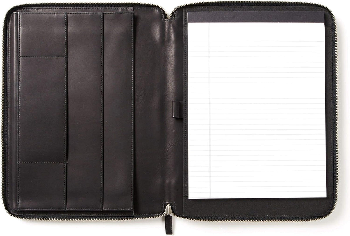 Cognac Zippered Portfolio with Interior Tablet Pocket V5913