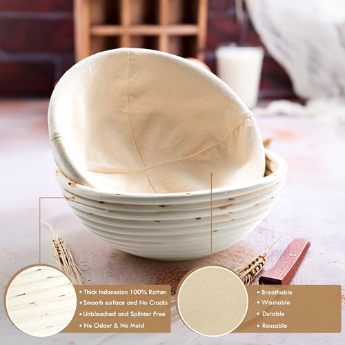 10 Inch Oval Sourdough Bread Proofing Baskets Set Of 2 B8066