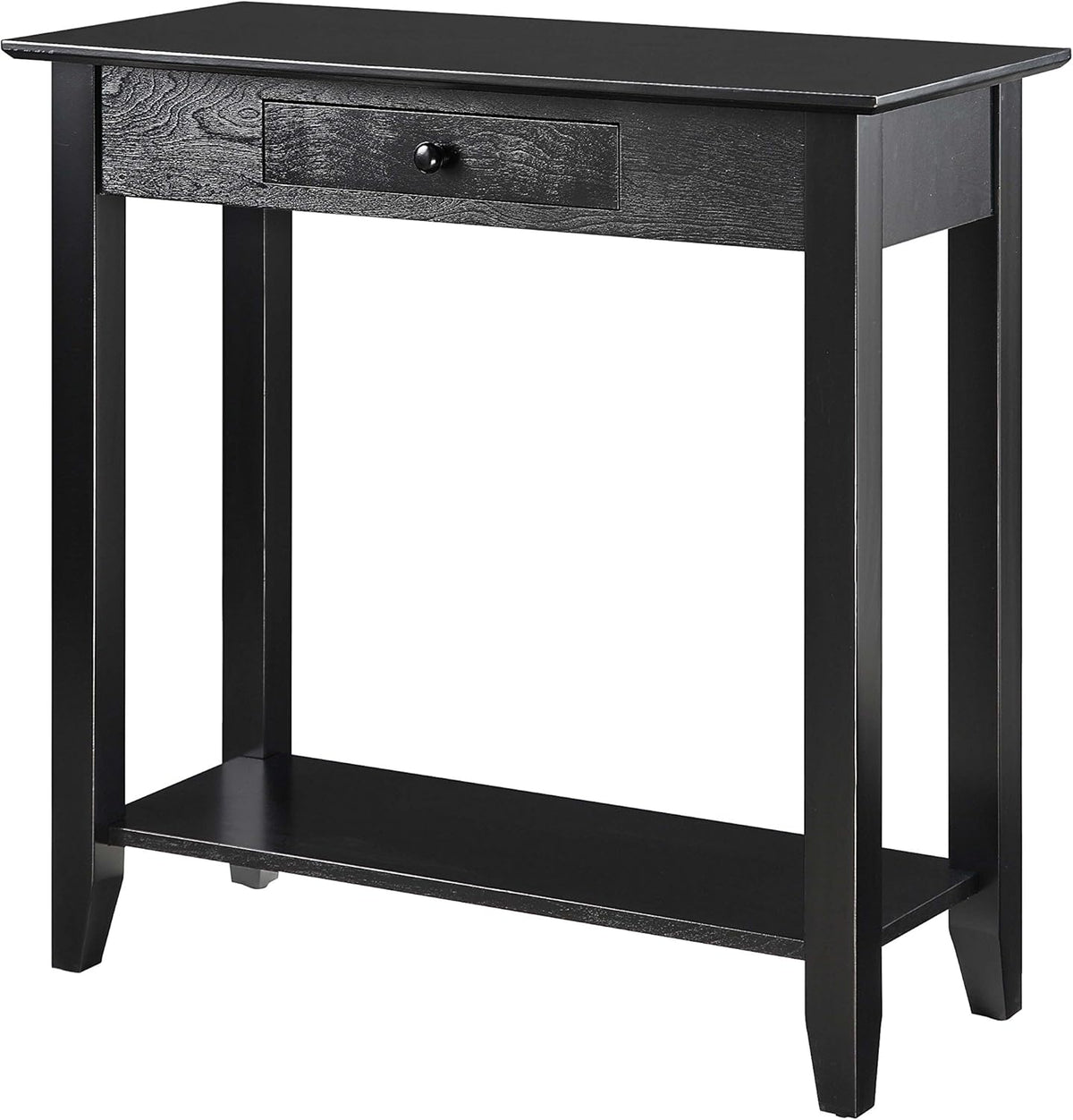 Black Hall Table with Drawer and Shelf H8446