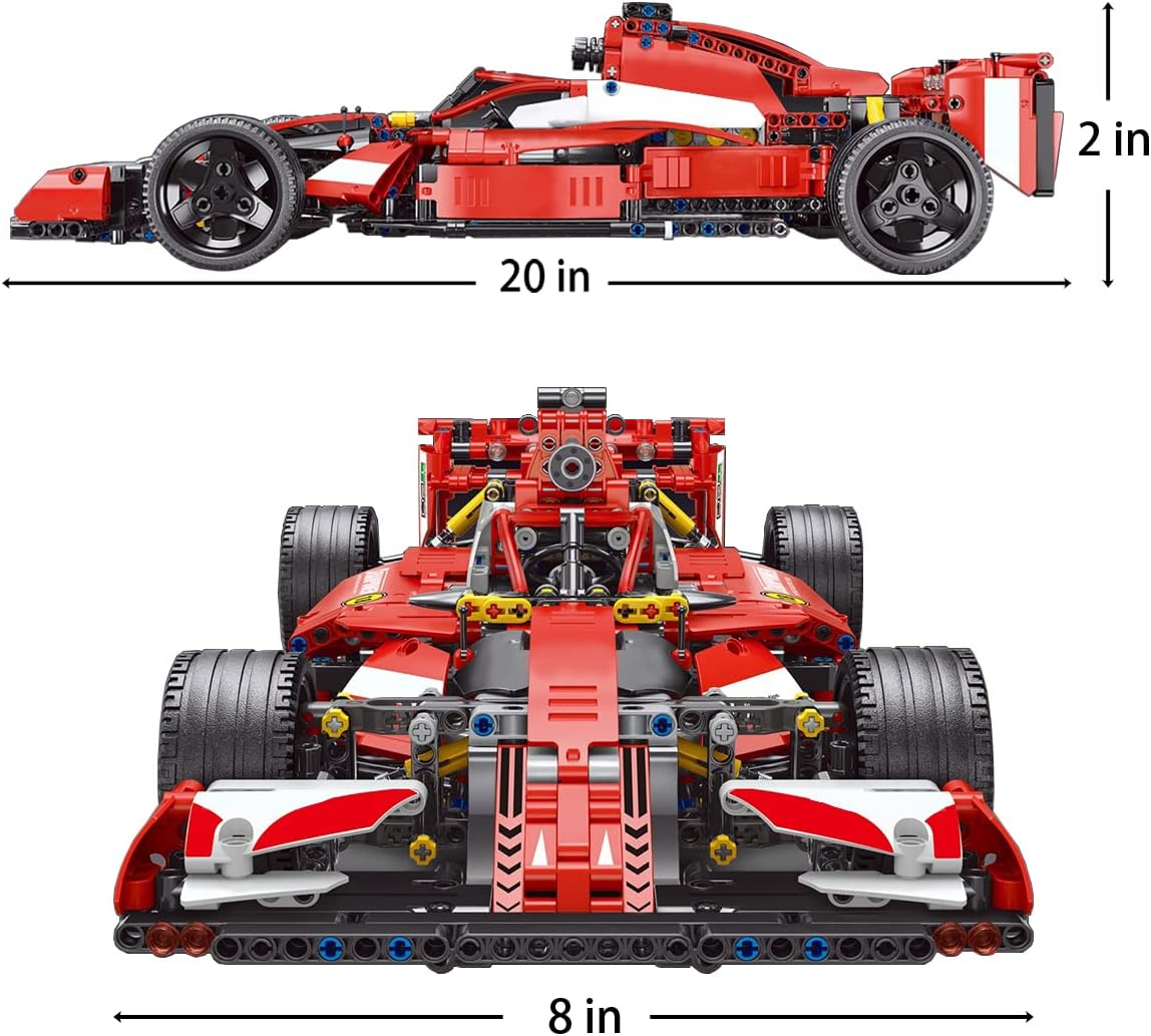 Red 1:10 Scale Sports Car Building Blocks Kit 1250 Pcs J2590