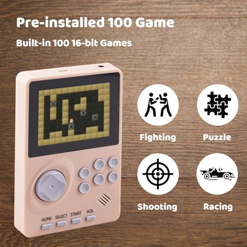 Kids Handheld Video Game Console with 100 16-bit Games, 2.8" Color Screen, Rechargeable Battery (Light Blue) H8634