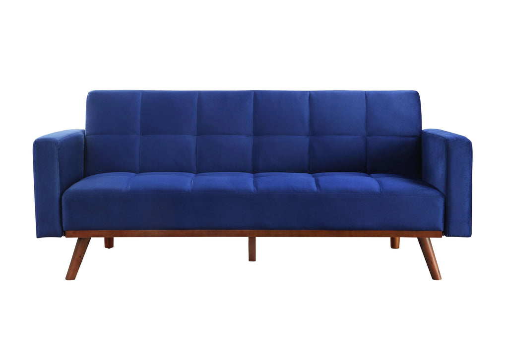 Blue Velvet Adjustable Sofa Y658263