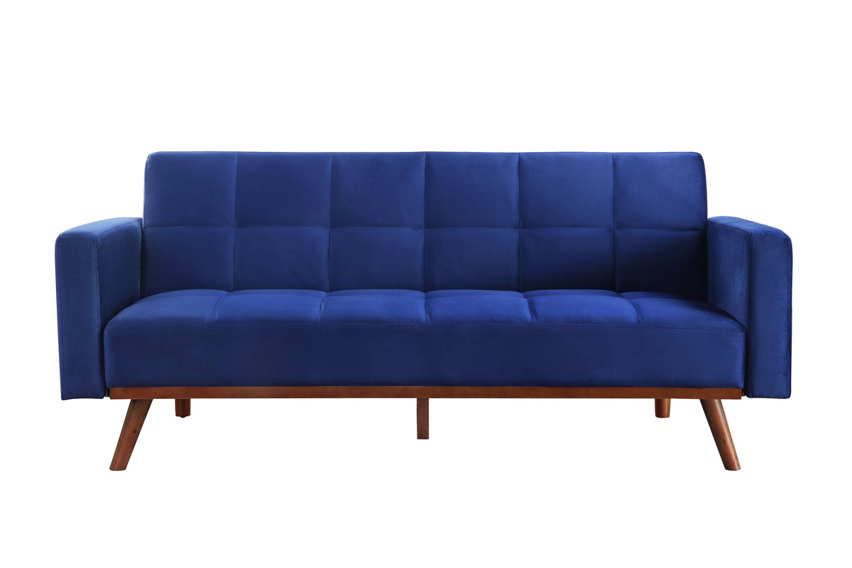 Blue Velvet Adjustable Sofa Y658263