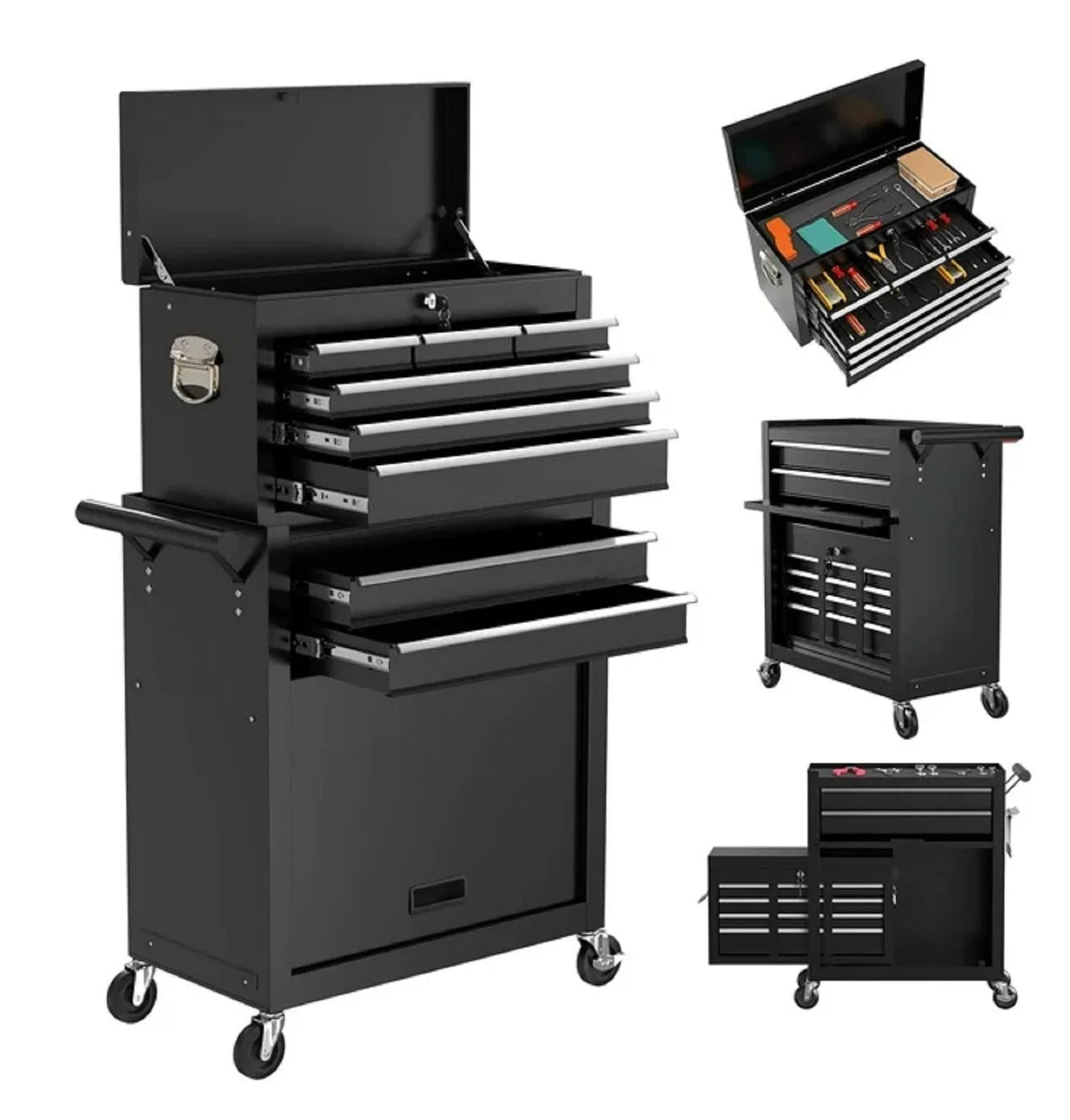 Red 8 Drawer Rolling Tool Chest and Cabinet K66441