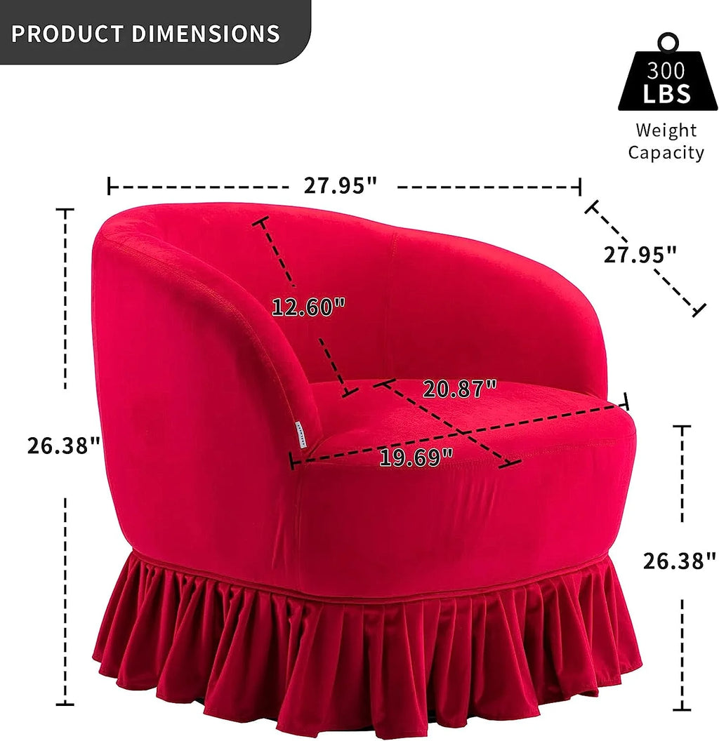 Red Velvet Swivel Barrel Chair O688