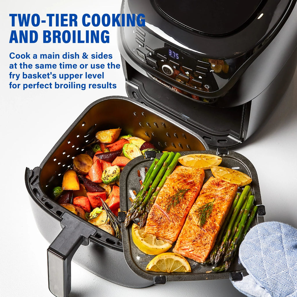 6-Qt Digital Air Fryer with 10 Presets, Black U3413