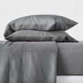 California King 100% Washed Hemp Solid Sheet Set Dark Gray X35504