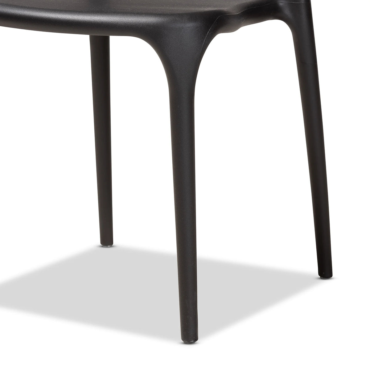 Black Finished Polypropylene Plastic 4-Piece Stackable Dining Chair Set L314