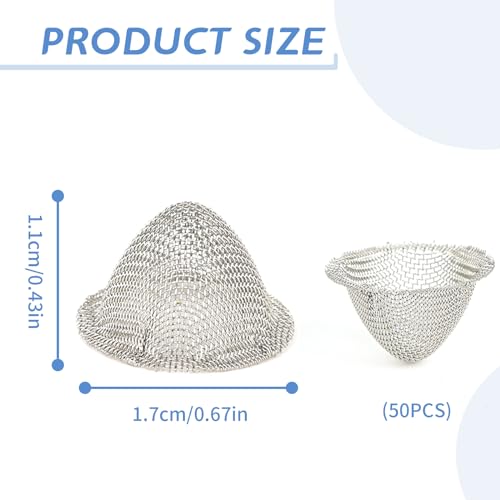 50 Pieces 3/4 Inch Stainless Steel Mesh Pipe Screens with Storage Box A239