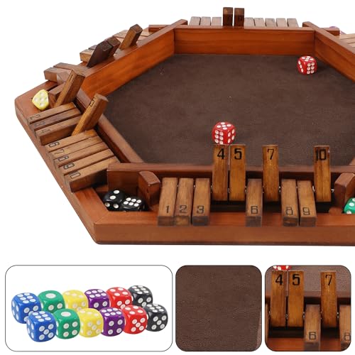 Wooden Shut The Box Dice Game Set E9088