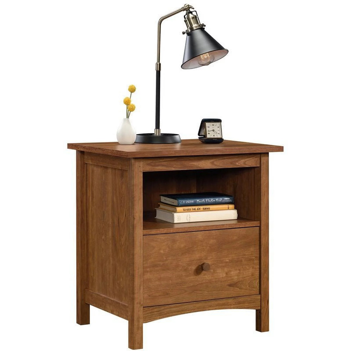 Cherry Finish Nightstand with Drawer J563175