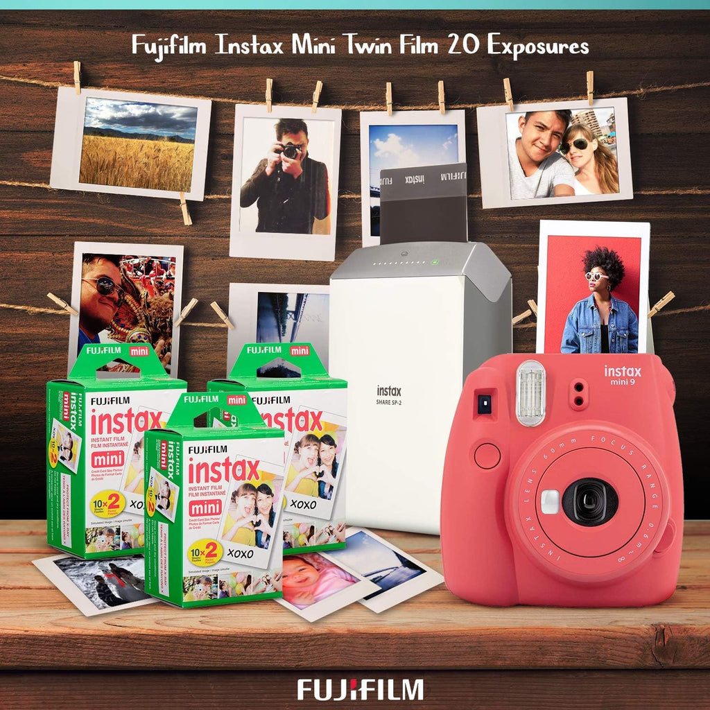 Lilac Purple Instant Film Camera with Twin Film 40 Exposures and Accessory Case A762035