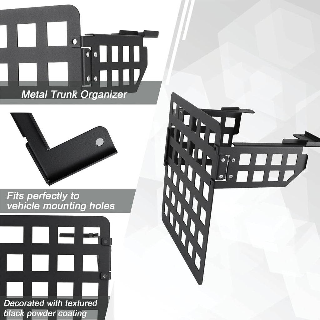 Rear Cargo Storage Rack Shelf Metal Trunk Organizer for Jeep Wrangler JK Unlimited 4-Door 2007-2018 Right Side U2099