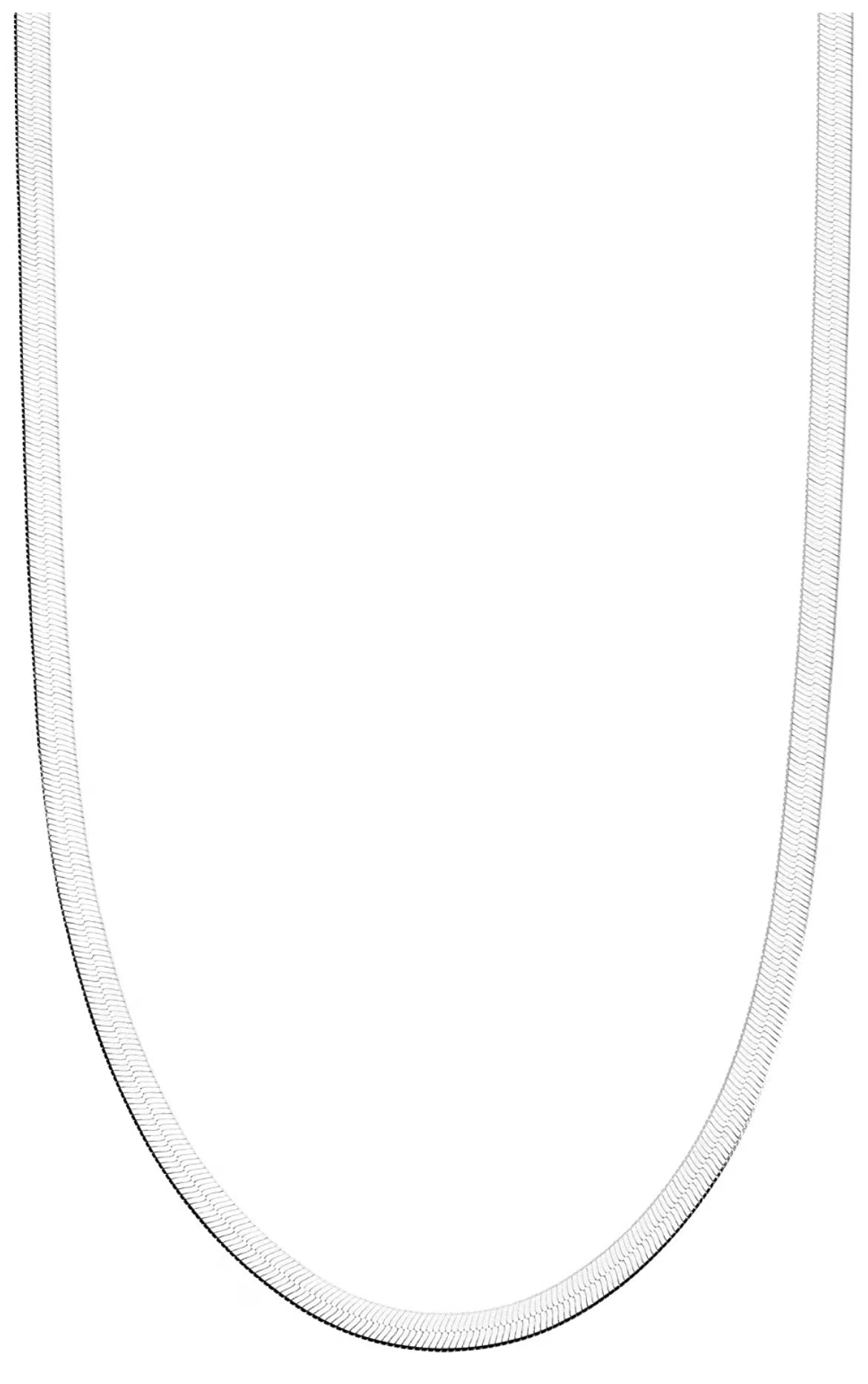 925 Sterling Silver Herringbone Chain Necklace Z60034