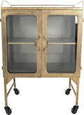Metal Cabinet with Caster Wheels & Glass Doors S726