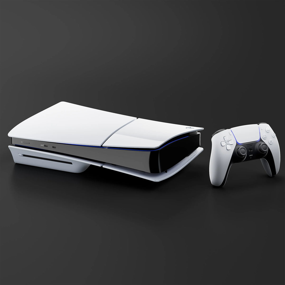 PlayStation 5 Slim Disc 2TB SSD Edition with Two Controllers White and Cosmic Red DualSense and Mytrix Hard Shell Protective Controller Case R5628