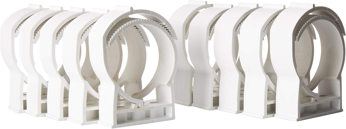 White 10 Pack Surface Mount Polypropylene Pipe Hanger for 4 Inch Pipe E52167
