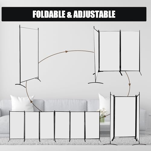 Black 6 Panel 6 ft Folding Room Divider F88435
