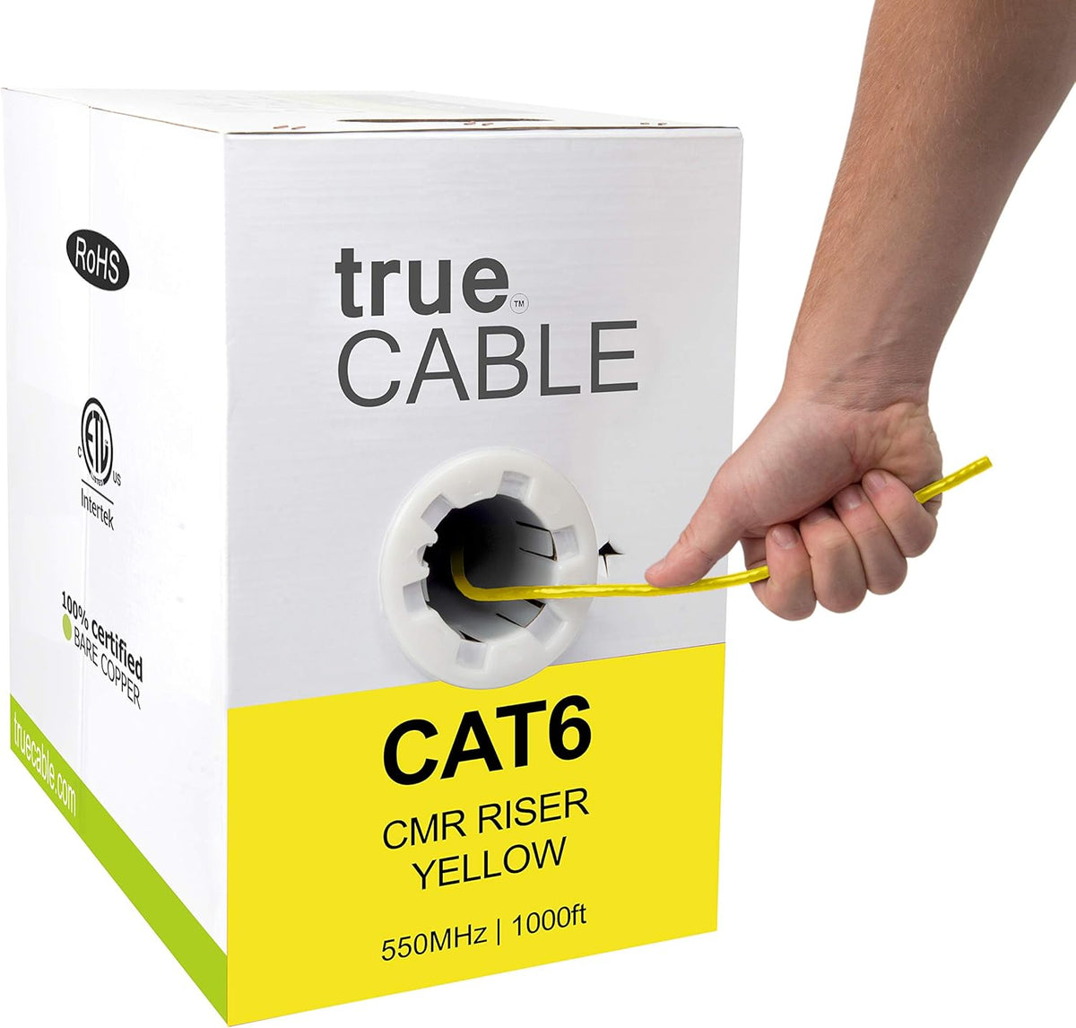 Cat6 Riser 1000ft Green 23AWG Bare Copper UTP Bulk Ethernet Cable S70512