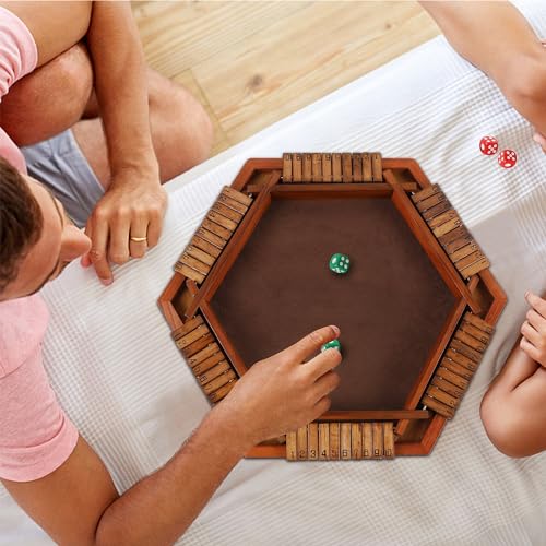 Wooden Shut The Box Dice Game Set E9088