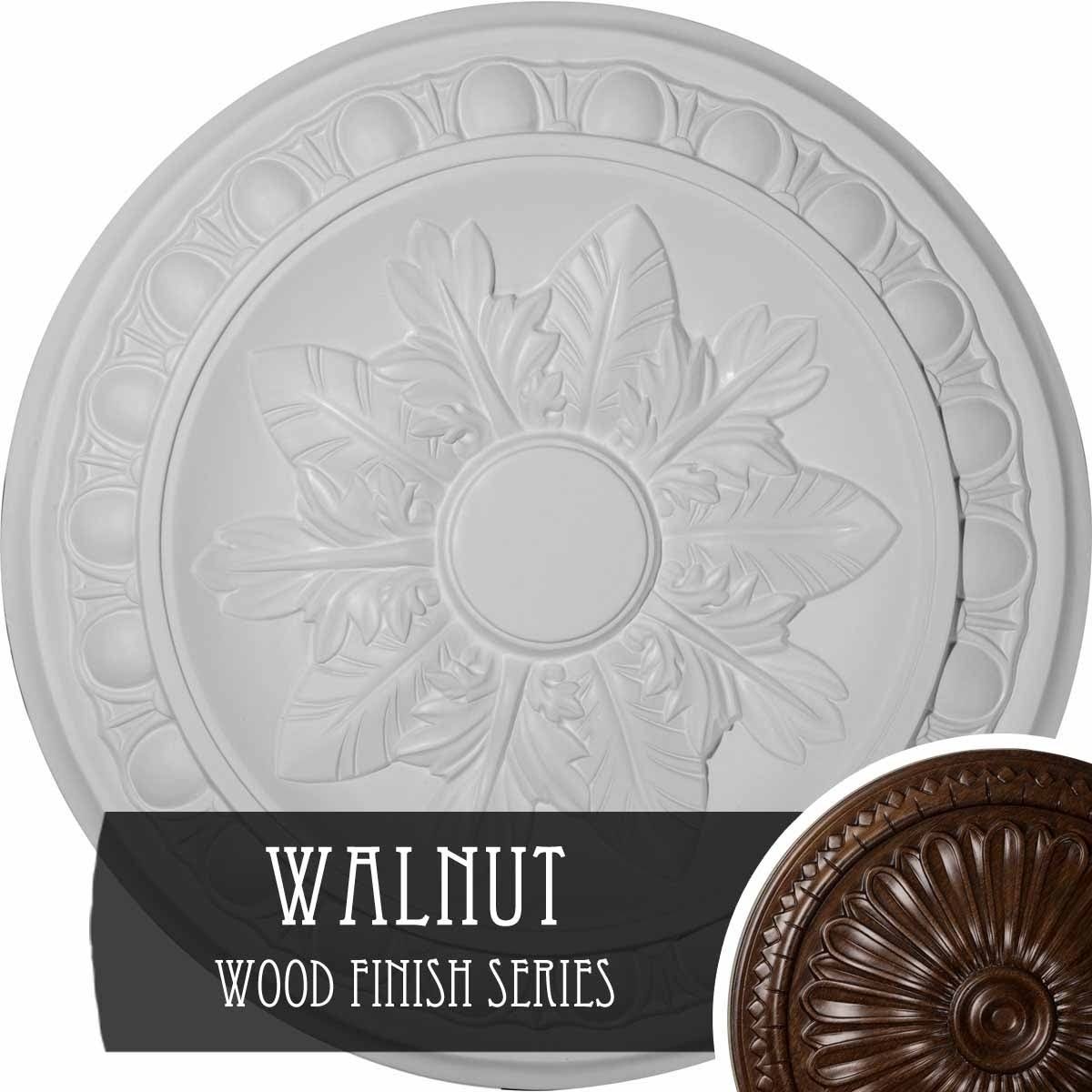 Hand-Painted Walnut Ceiling Medallion M693352