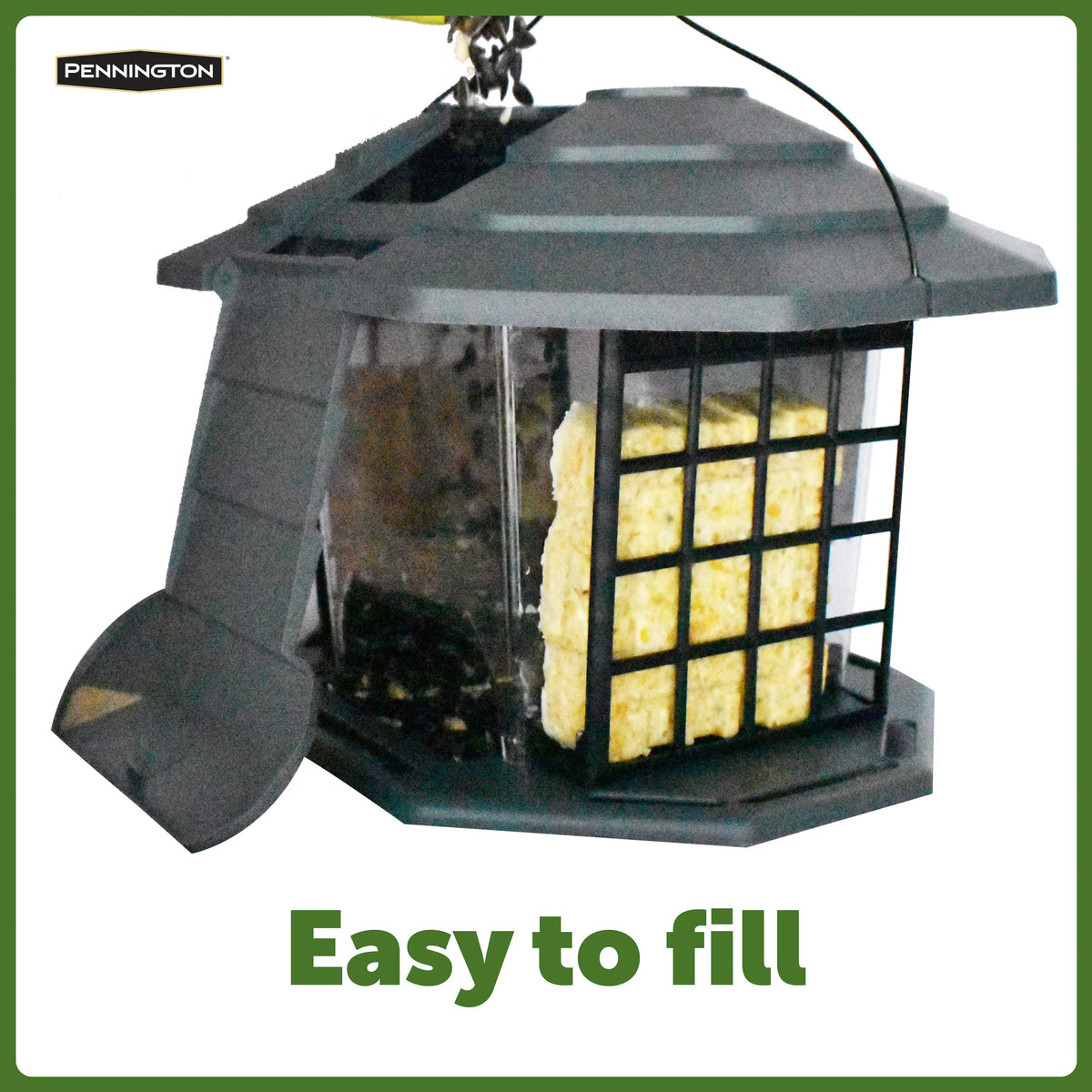 Gray Recycled Resin Wild Bird Hopper Feeder 5 lb. Capacity, 2 Pack I9288