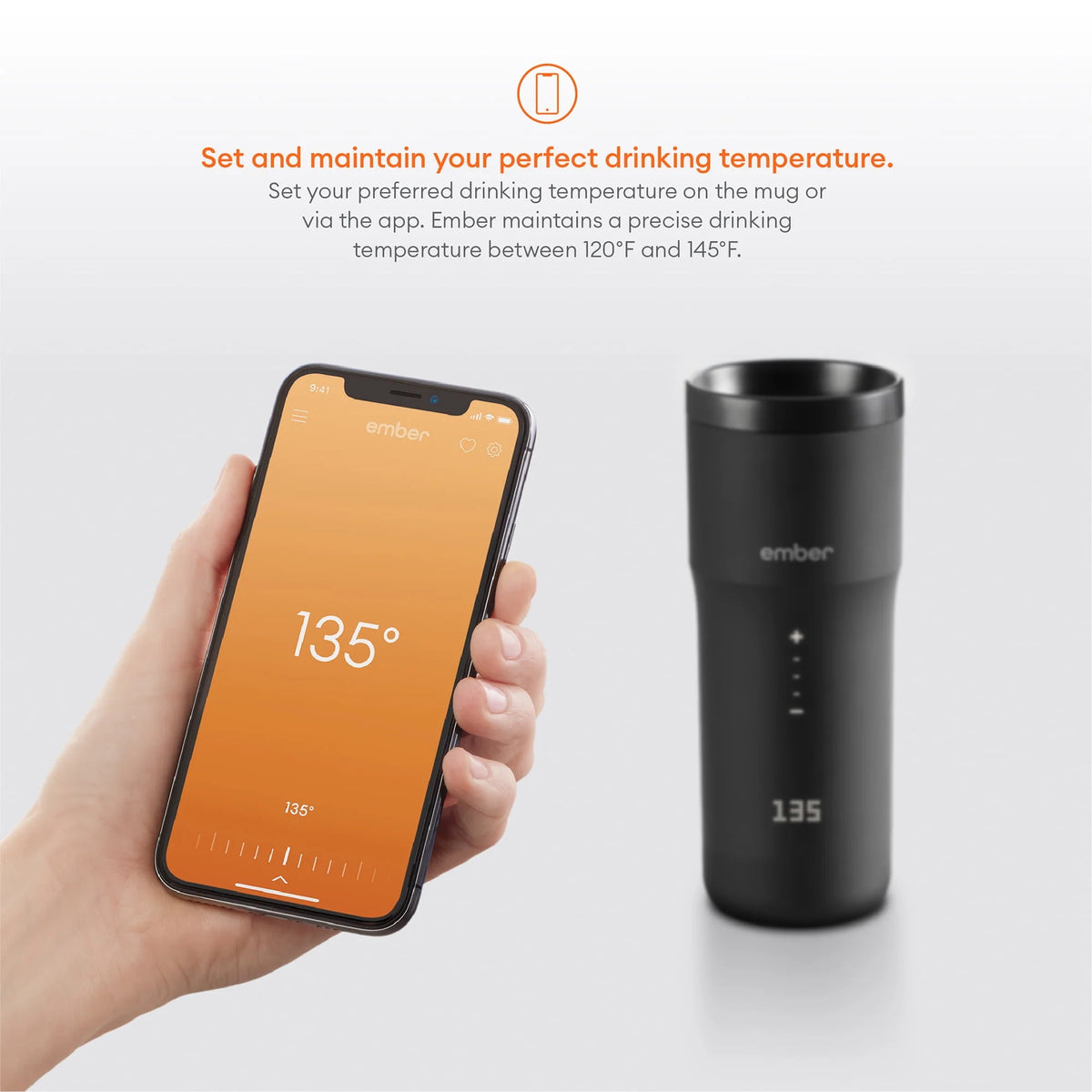12 oz Black Temperature Control Smart Mug G338