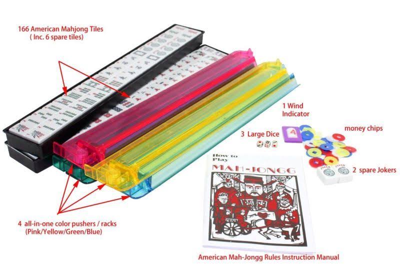 Blue Phoenix 166 Tiles American Mahjong Set with Soft Bag J78821