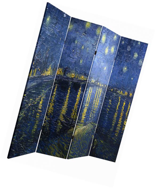 6 ft. Tall Double Sided Canvas Room Divider D52812