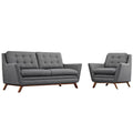 Grey Fabric Sofa Set of Two D501