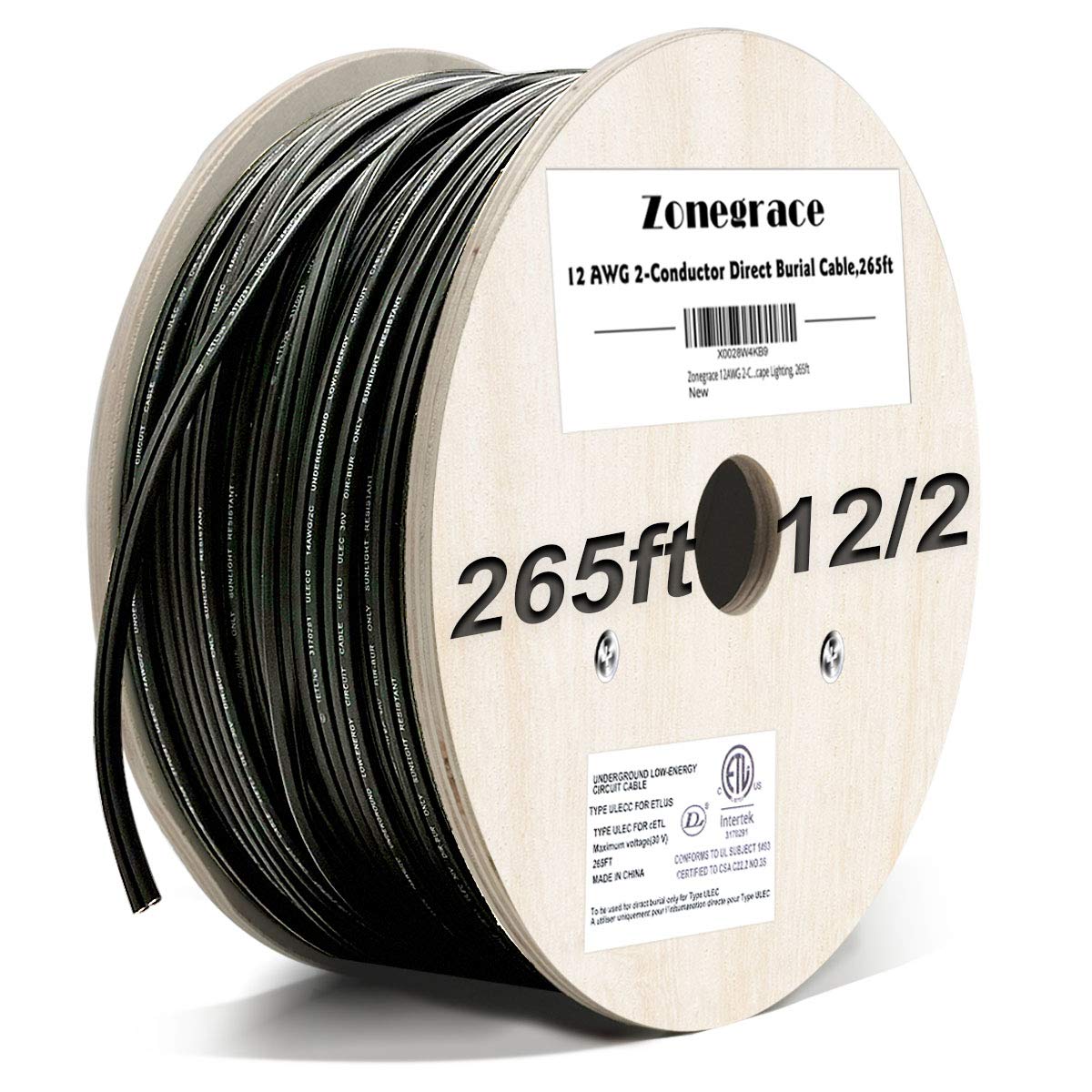12AWG 2-Conductor 12/2 Direct Burial Wire, 265ft V169