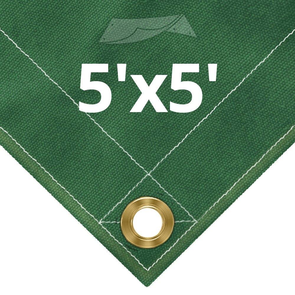 Green Canvas Tarps 5' x 5' Z1249