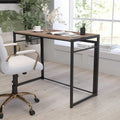 Folding Computer Desk with Rustic Wood Grain Finish and Metal Frame X492348