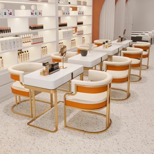 White Leather Tub Chair with Golden Metal Legs Y881187
