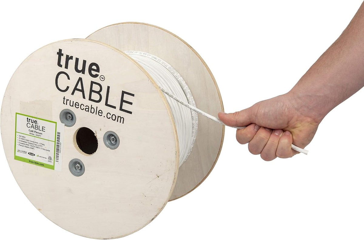 Cat6 Plenum 500ft Green 23AWG 4 Pair Solid Bare Copper Bulk Ethernet Cable U2988