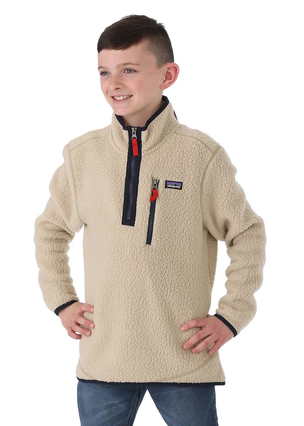 Patagonia Boys Retro Pile 1/4 Zip El Cap Khaki / M P357