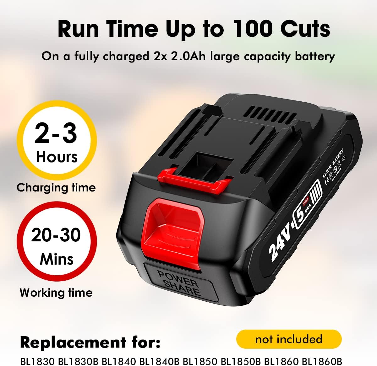 6-inch Cordless Chainsaw with 2x 2.0Ah Batteries X204051
