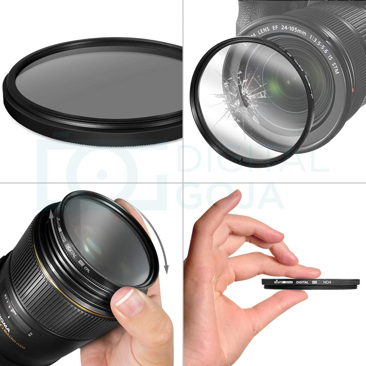 58MM ND CPL UV Lens Filter Kit with Filter Case I12361