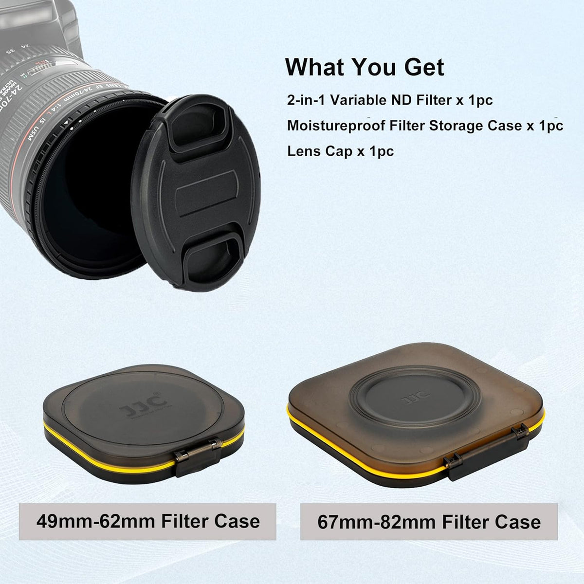 2-in-1 55mm Variable ND Filter & CPL Polarizer Filter, ND2-ND32, with Storage Case and Lens Cap E65031