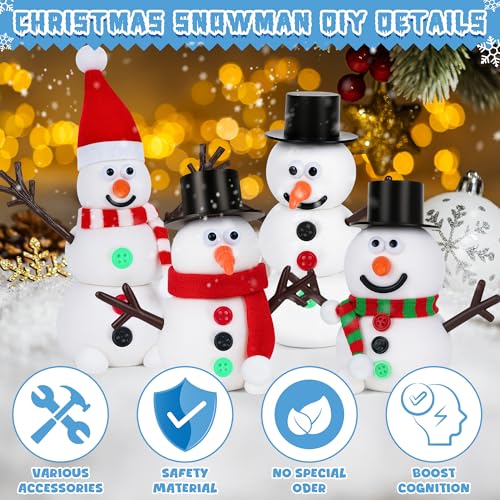 120 Pack Christmas Crafts DIY Snowman Making Kit with Air Dry Clay S451