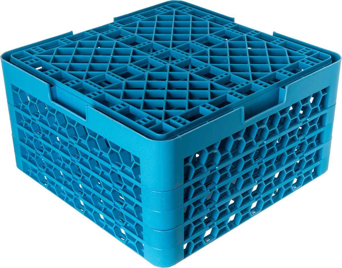 9-Compartment Glass Rack with 3 Extenders, Blue, Pack of 2 Y84488